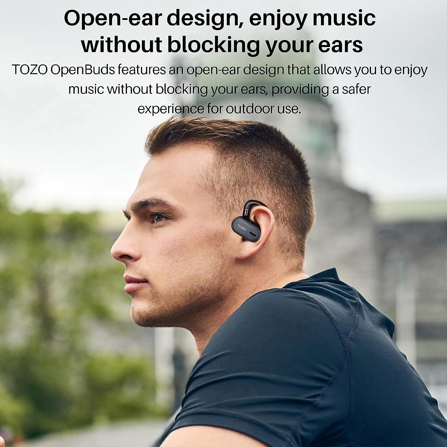 thumbnail image 2 of TOZO OpenBuds Wireless Earbuds – Open Ear Design, Bluetooth 5.3, IPX6, Multi-Angle Adjustment 2 of 5